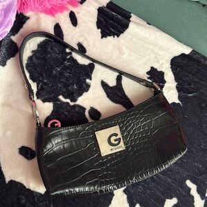 Y2K Guess Mini Faux Croc Mini Shoulder Bag